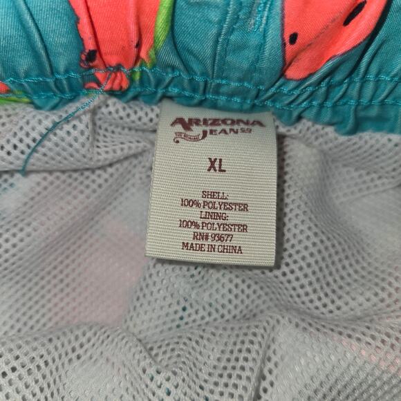 Arizona Jeans Mens XL Swim Trunks Suit Watermelon All Over Print Vacation Beach - Picture 2 of 13